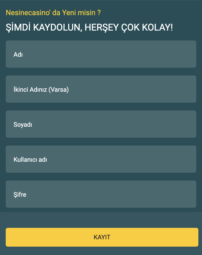 NesineCasino Kayıt Önizleme #2